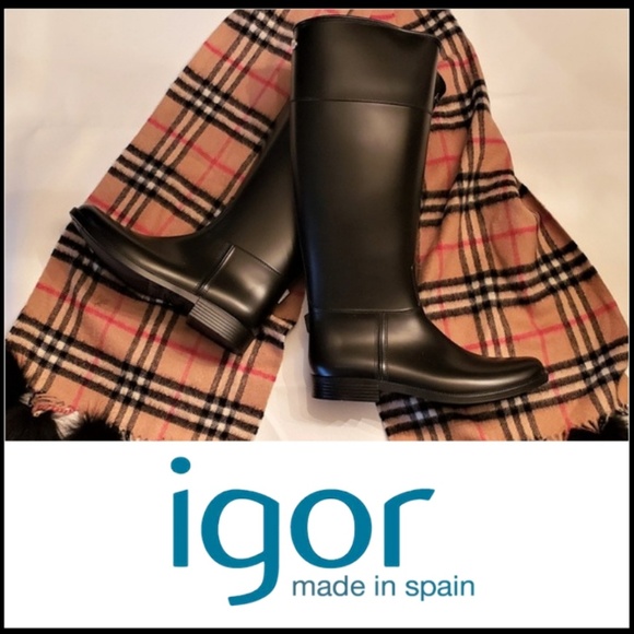 NWOB IGOR Black on Black Riding/Rain Boot, Size 5.5 (EU 36) - Picture 6 of 6